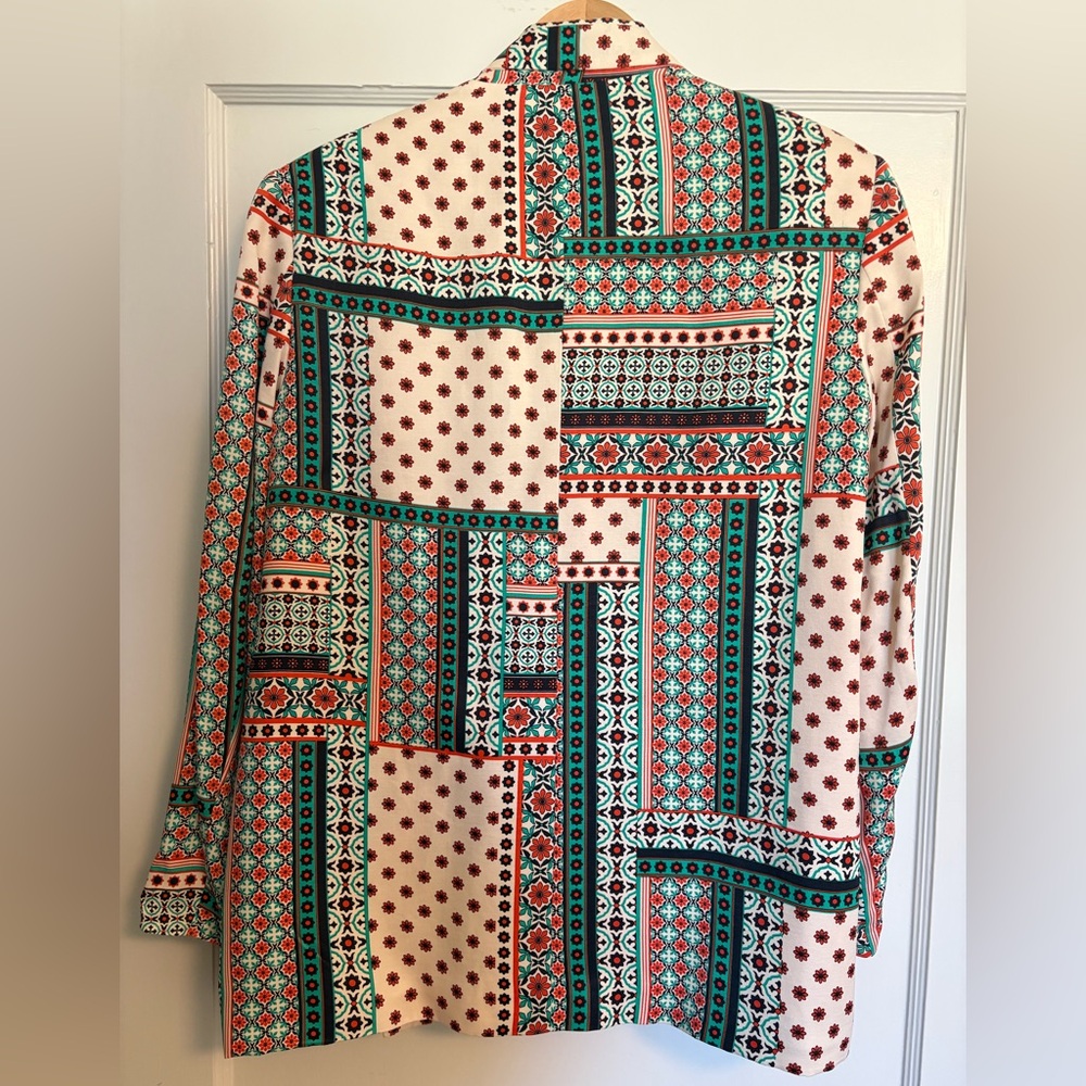 Zara Patchwork Multicolor Patterned Blazer - image 2